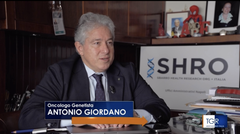 TGR Mezzogiorno Italia – Prof. Antonio Giordano tells the story of SHRO: the bridge of oncological research between Italy and Philadelphia